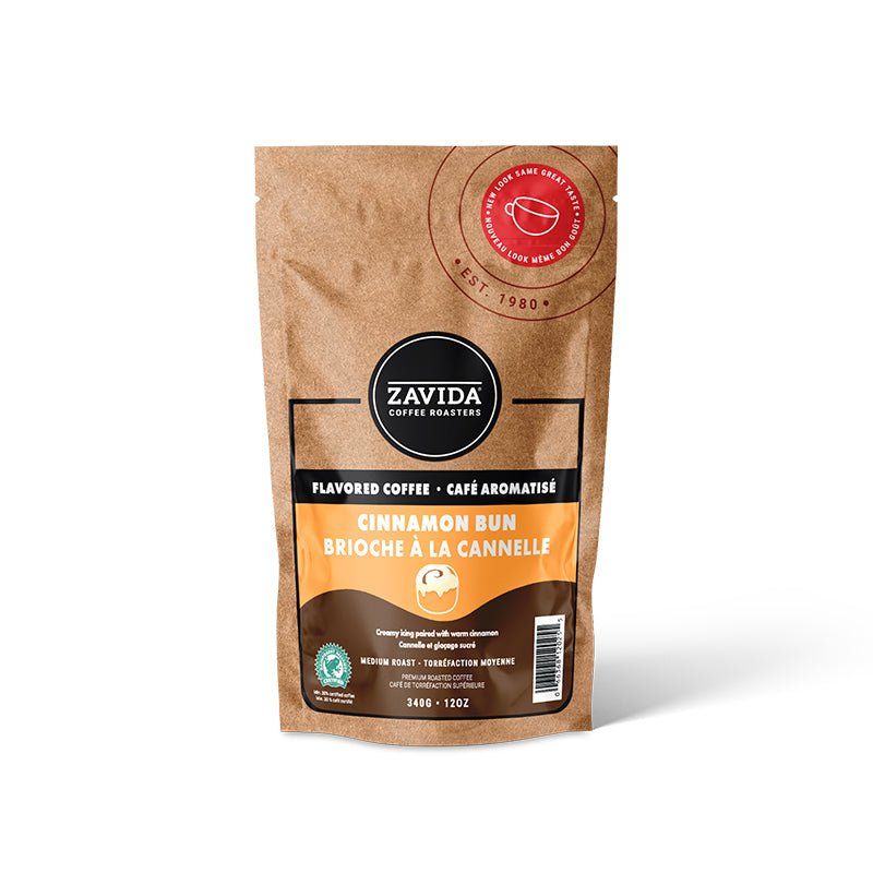 Zavida Cinnamon Bun Flavoured Coffee - Whole Beans 340g
