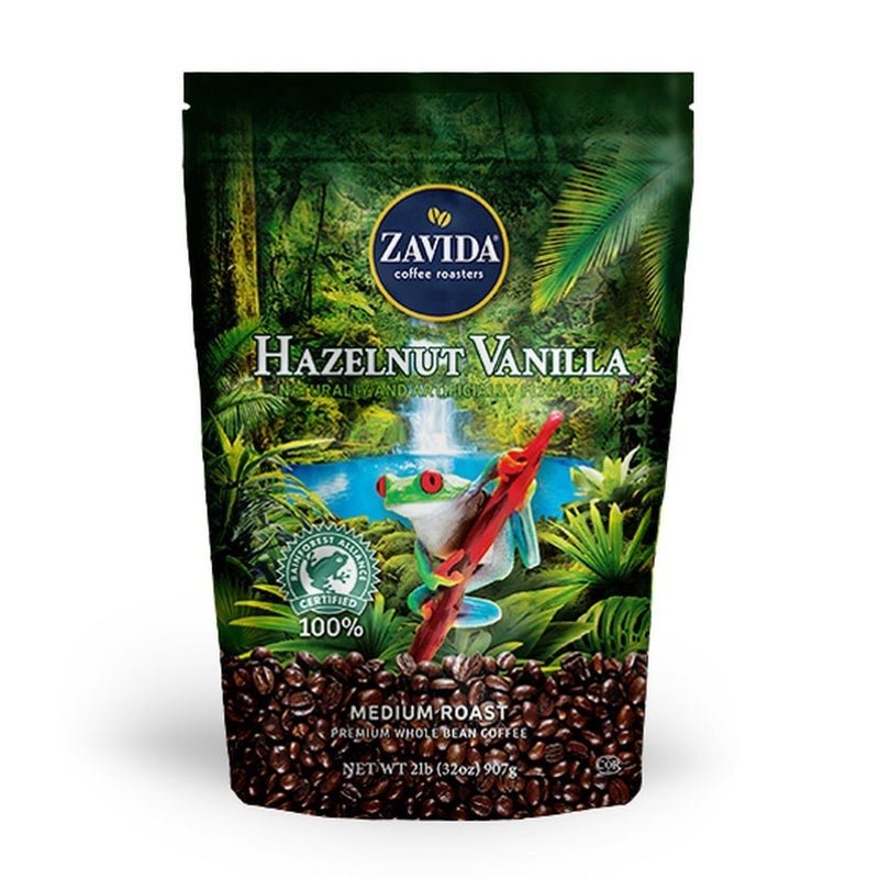 Zavida Hazelnut Vanilla Rainforest Alliance Coffee - Whole Beans 907g