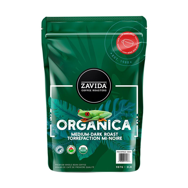 Zavida Organica Rainforest Alliance Coffee - Medium-Dark Roast Whole Beans 907g