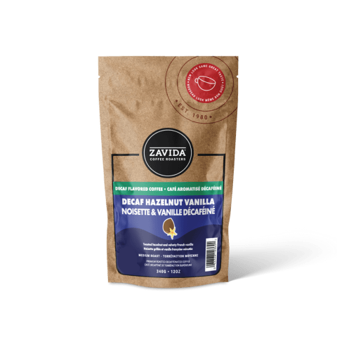 Zavida Decaf Hazelnut Vanilla Flavoured Coffee - All Purpose Grind 340g
