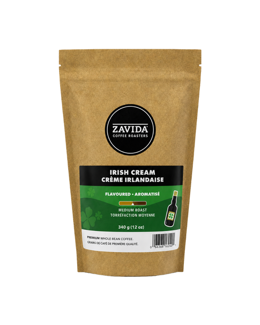 Zavida Bag of Irish Cream Non-Alcoholic Aromatic and Halal Coffee 100% Arabica Beans 340g