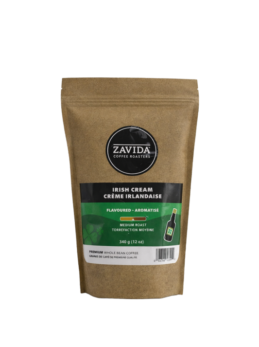 Zavida Bag of Irish Cream Non Alcoholic Aromatic Coffee 100% Arabica Beans 340g
